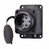 Розетка наружной уст. прямая с заглушкой 2P+PE 16А 220-240V(каучук) Lezard