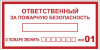 Наклейка "Ответственный за пожарную безопасность" B03 (100х200мм.) EKF PROxima